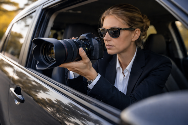 Professional surveillance investigator conducting evidence-based field enquiries